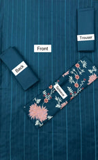 Dhanak: Stylish Blue Embroidered Suit - 2 Pcs