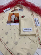 Dhanak: 3 Pcs Girl's Embroidered Unstitched Suit