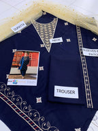 Dhanak: 3 Pcs Girl's Embroidered Unstitched Suit