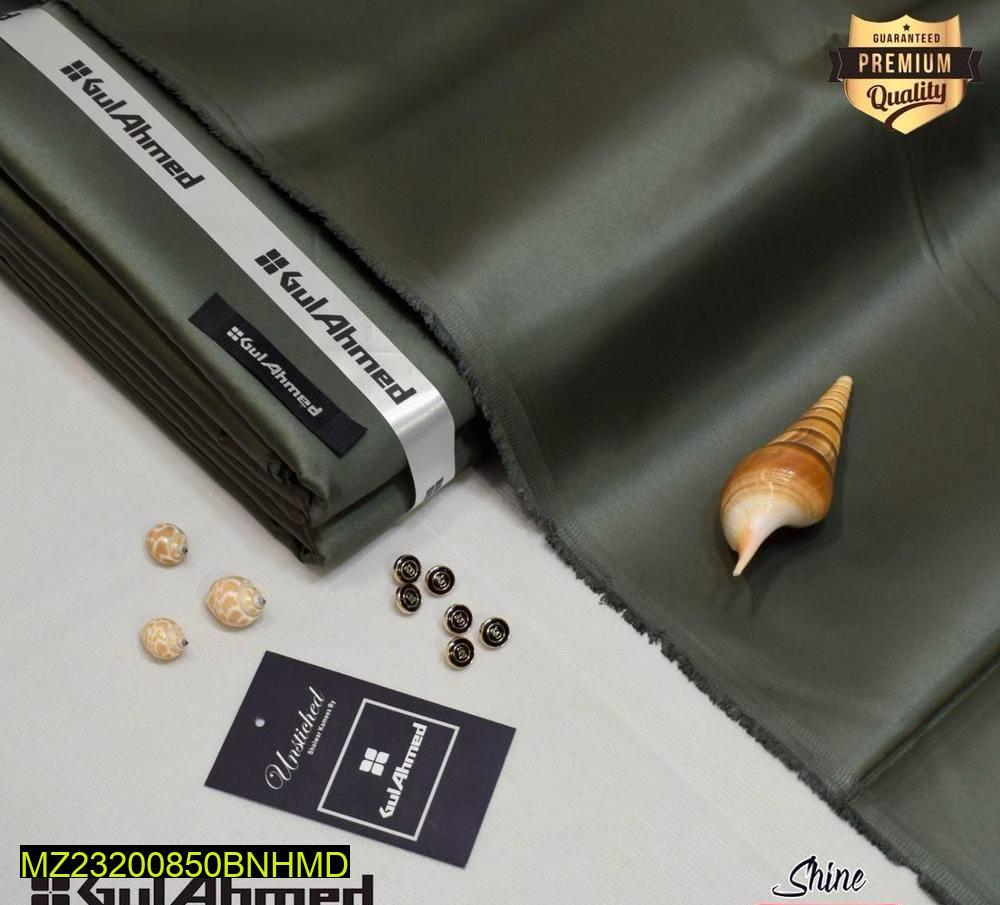 Men's Unstitched Satin Silk Plain Suit | Gul Ahmed