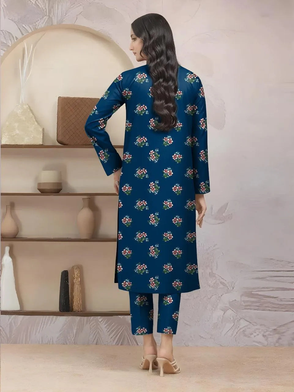Khaddar: 2 Pcs Women's Unstitched Printed Suit