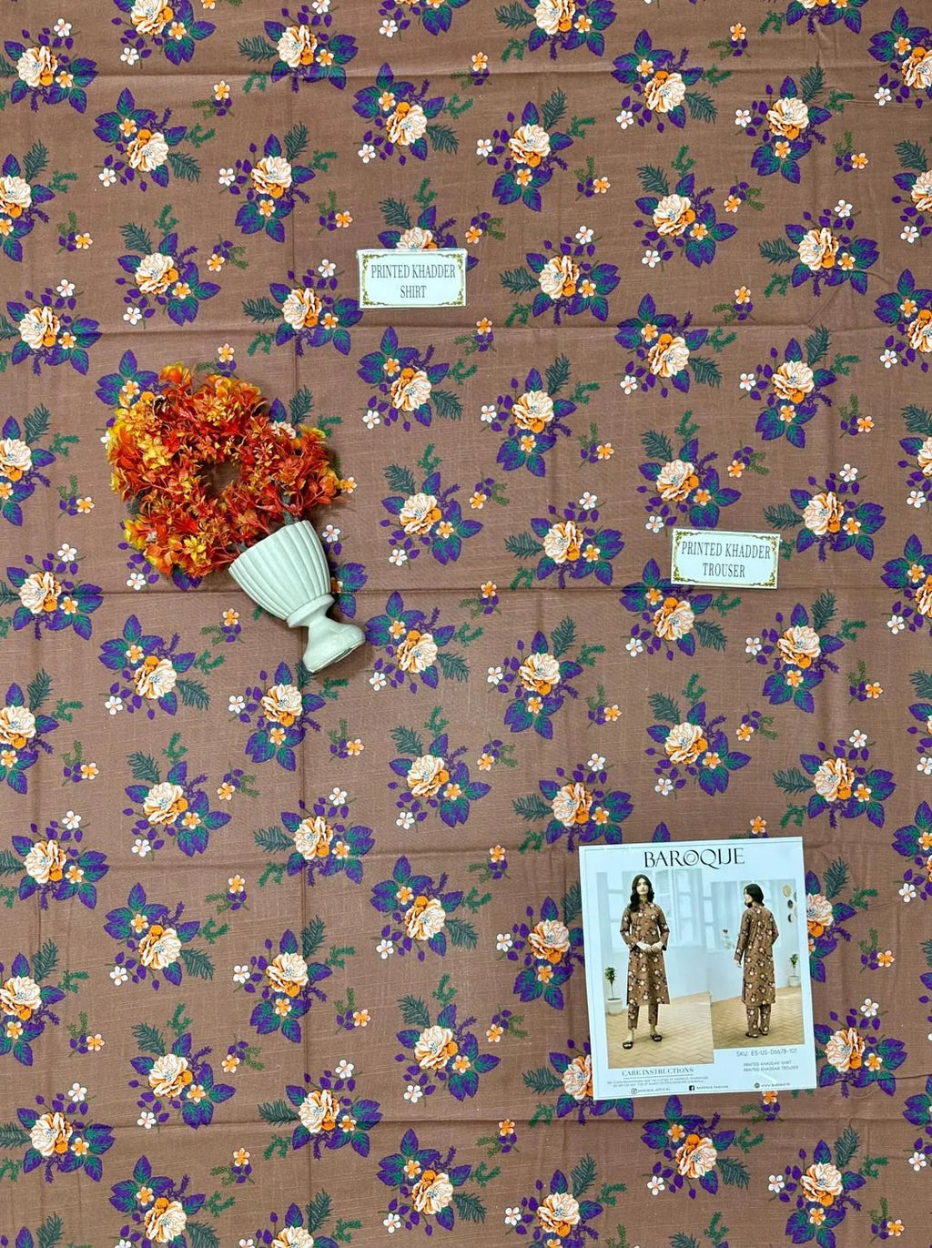 Khaddar: 2 Pcs Women's Unstitched Printed Suit