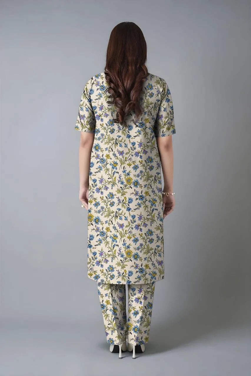 Khaddar: 2 Pcs Women's Unstitched Printed Suit