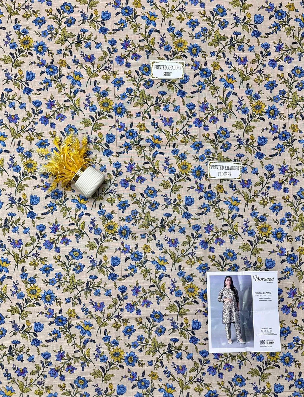 Khaddar: 2 Pcs Women's Unstitched Printed Suit