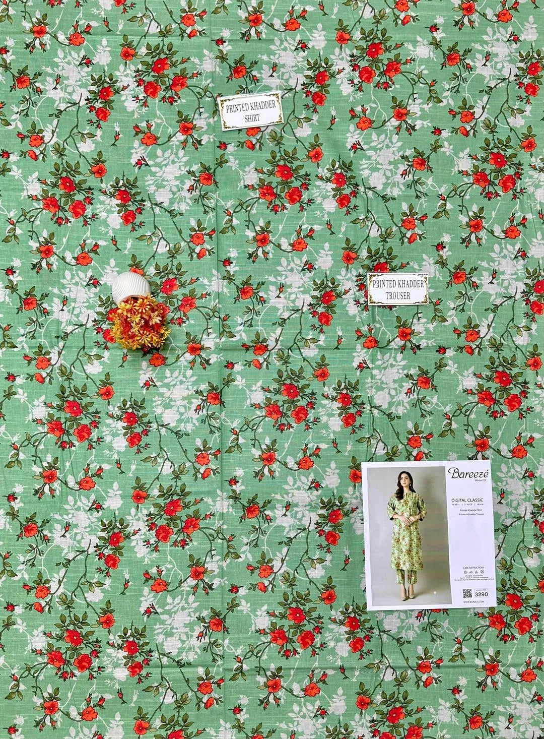 Khaddar: 2 Pcs Women's Unstitched Printed Suit