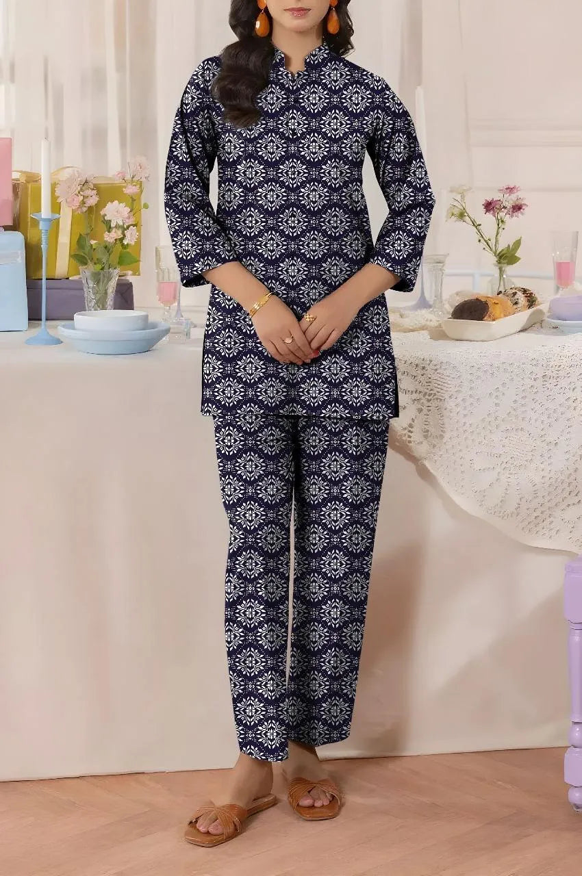 Khaddar: 2 Pcs Women's Unstitched Printed Suit