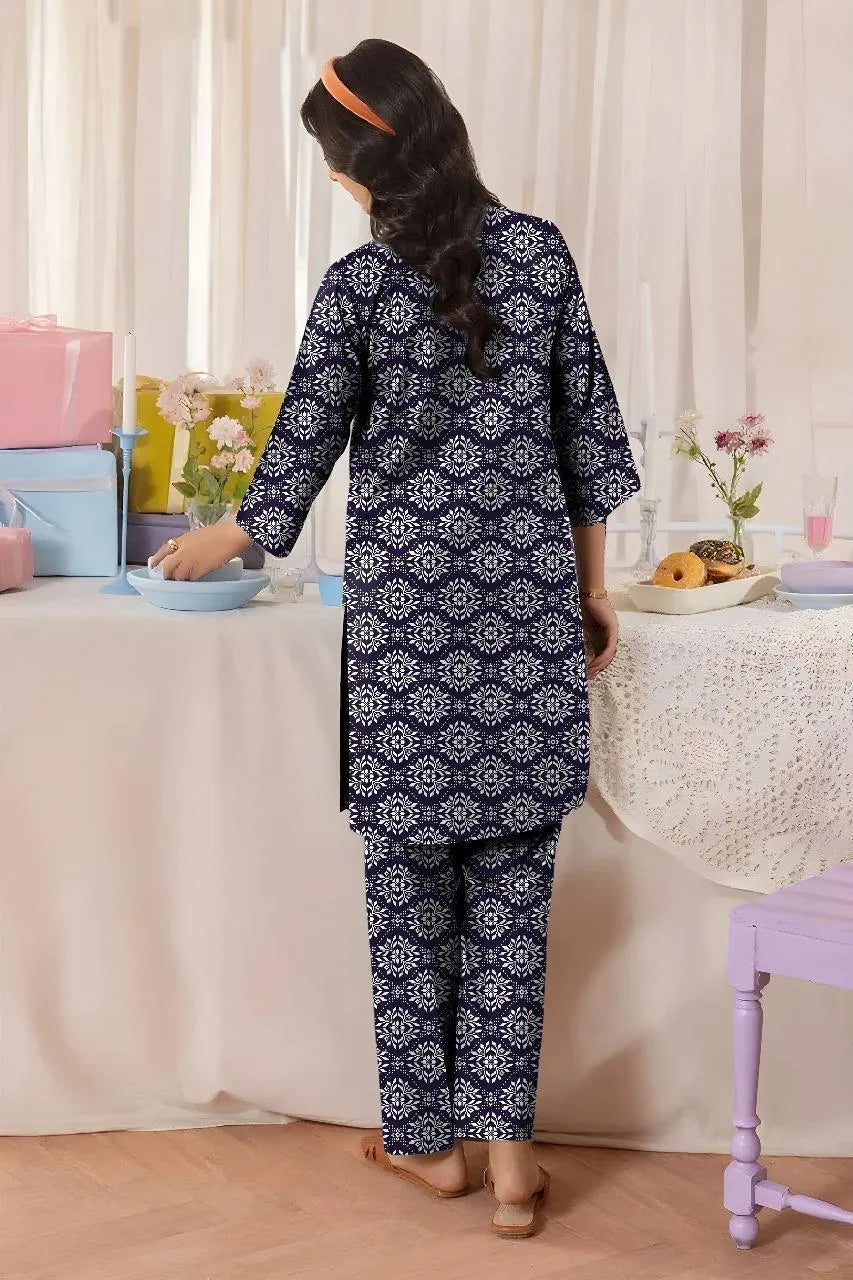 Khaddar: 2 Pcs Women's Unstitched Printed Suit