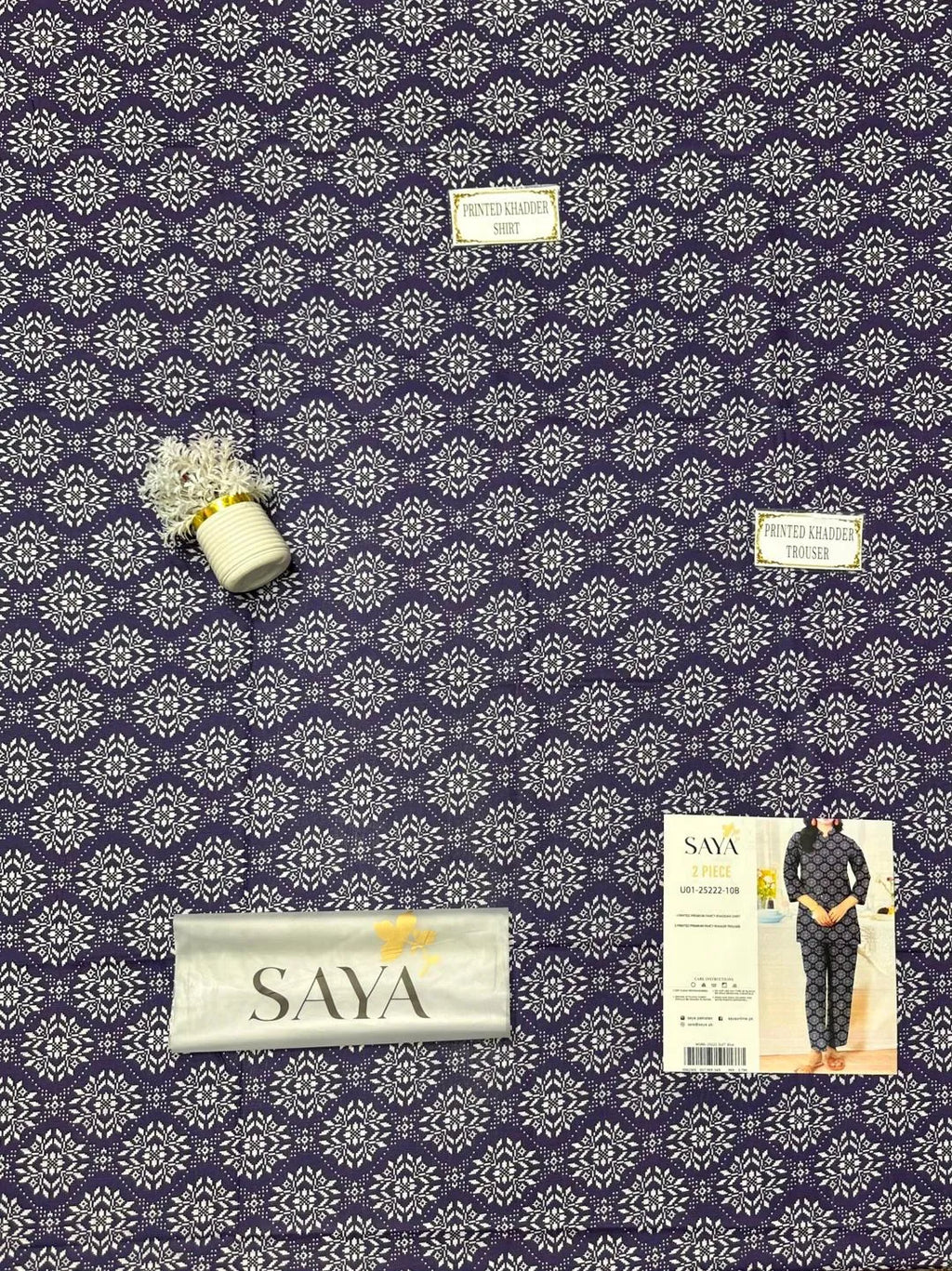 Khaddar: 2 Pcs Women's Unstitched Printed Suit