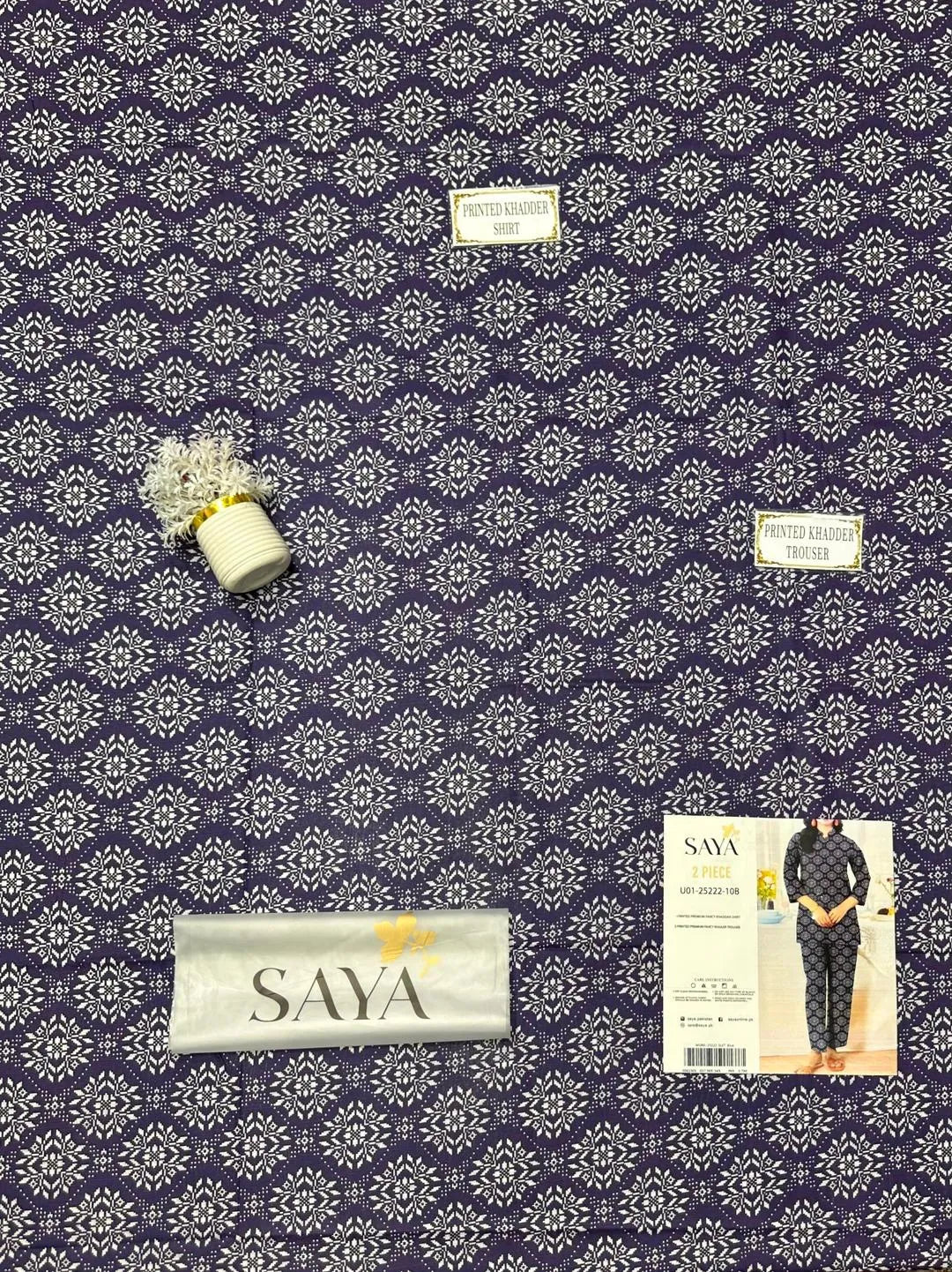 Khaddar: 2 Pcs Women's Unstitched Printed Suit