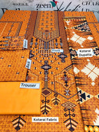 Dhanak: 3 Pcs Women's Unstitched Printed Suit