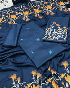 Dhanak: 3 Pcs Women's Unstitched Embroidered Suit