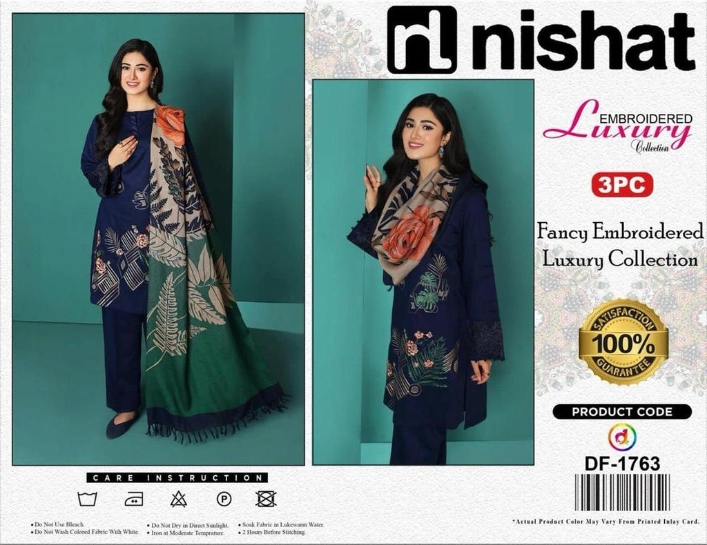 Dhanak: 3 Pcs Women's Unstitched Embroidered Suit