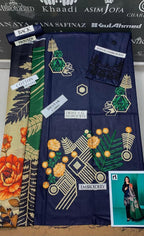 Dhanak: 3 Pcs Women's Unstitched Embroidered Suit