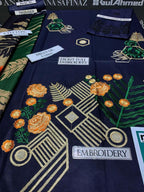 Dhanak: 3 Pcs Women's Unstitched Embroidered Suit