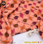 Polo Cotton: 2 Pcs Women's Unstitched Printed Suit winter collection